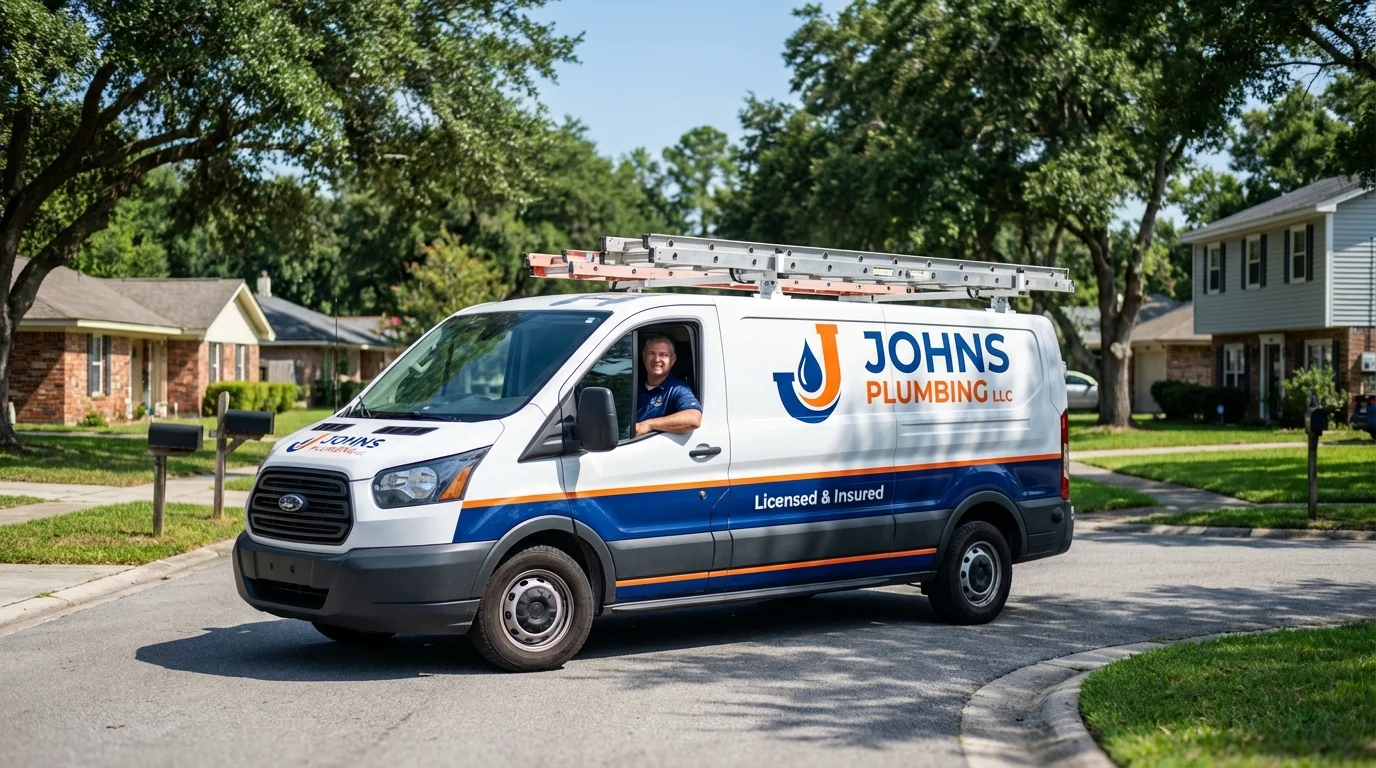 Johns Plumbing LLC service van in Laporte, CO