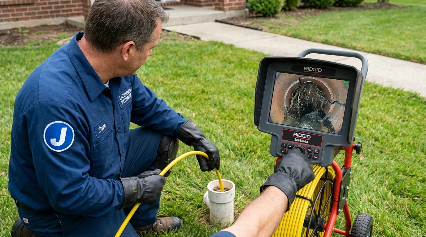 Sewer camera inspection being performed by Johns Plumbing LLC in Laporte